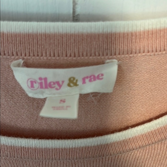 Riley & Rae Pink Puff Sleeve Ribbed Blouse - Picture 2 of 6